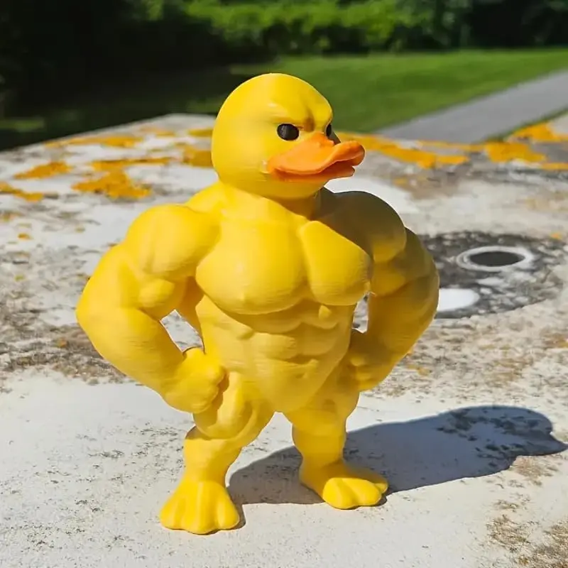 3D Printed Muscle Duck Figurine, Funny Desk Decor Collectible Statue, Muscular Duck Desktop Figurine, Gifts for Gym People, Gym Decor for Men, Bodybuilder Duck Collectible Desktop Sculpture