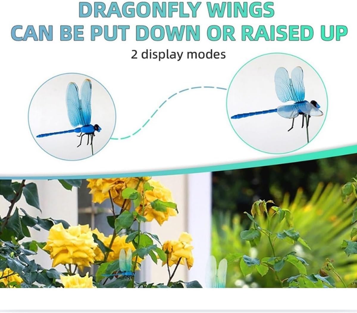 Whimsical home decor,12PCS Outdoor  Dragonfly Rod Clip, Garden Metal Dragonfly Clip. Natural Organic Concept, 3D Dragonfly Garden Decoration, Creative Home Accessories