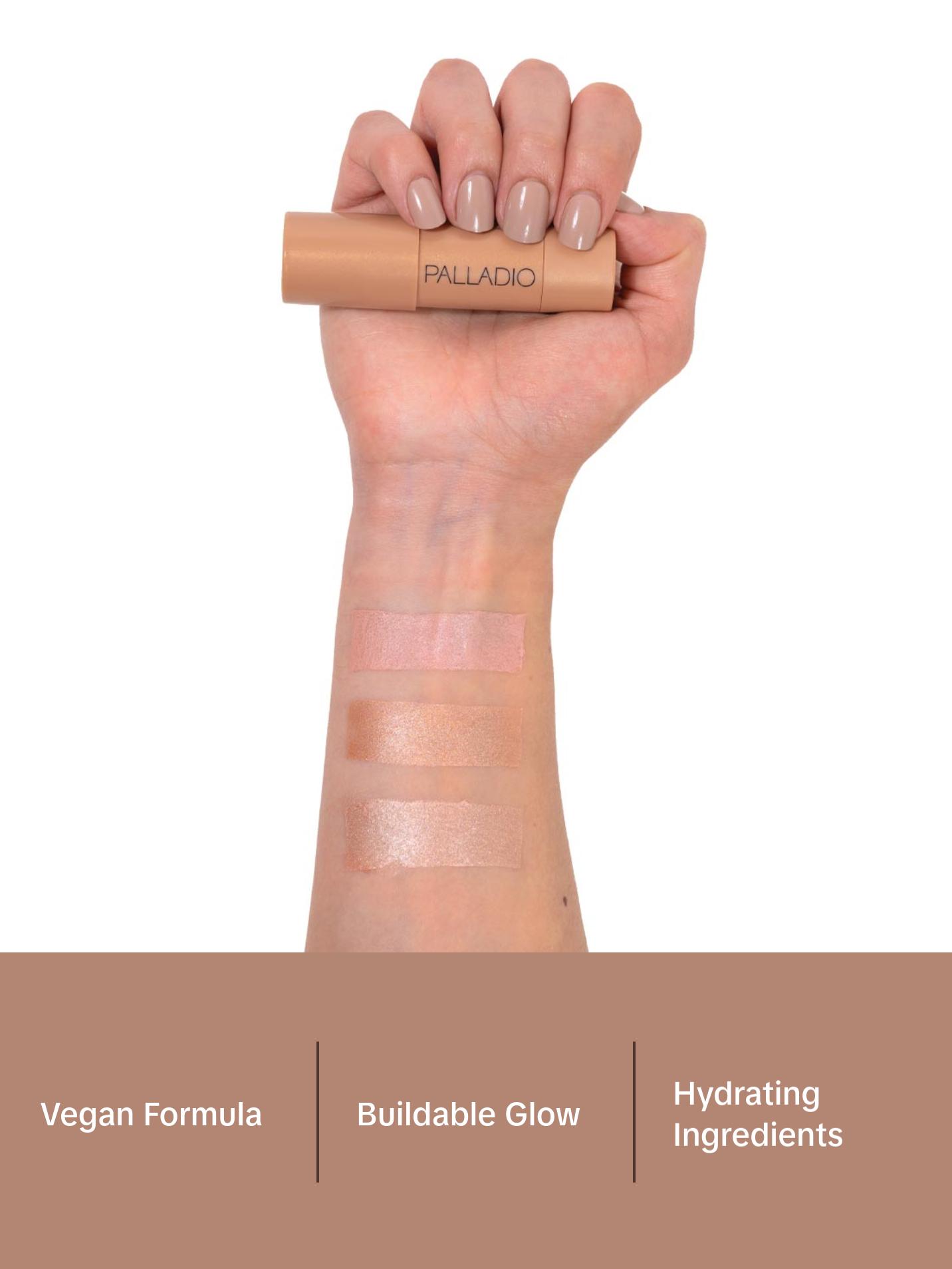 Palladio I'm Glowing Creamy Stick Luminizer, Dewy Highlighter Stick Makeup, Highlighter Makeup Stick for Face and Body, Radiant & Shimmer Glow, Buildable Color for All Day