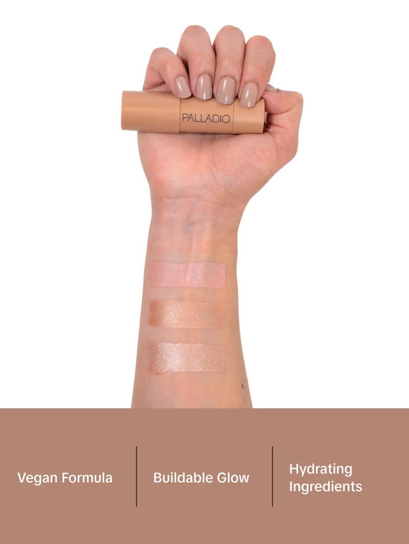 Palladio I'm Glowing Creamy Stick Luminizer, Dewy Highlighter Stick Makeup, Highlighter Makeup Stick for Face and Body, Radiant & Shimmer Glow, Buildable Color for All Day
