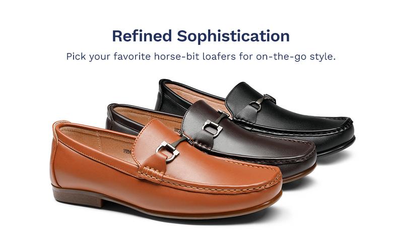 Bruno Marc Men's Classic Casual Horsebit Loafers