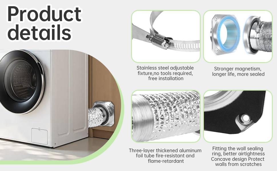 Upgrade Stainless Steel Magnetic Dryer Vent Coupling Kit DV180 with Quick Connect & Airtight Seal Dryer Vent Hose, Magnetic Dryer Vent Coupling Kit #Summervibes #TikTokShopDealsforYouDays Upgrade Stainless Steel Magnetic Dryer Vent Coupling Kit DV180 with Quick Connect & Airtight Seal Dryer Vent Hose, Magnetic Dryer Vent Coupling Kit #Summervibes #TikTokShopDealsforYouDays