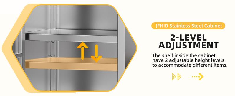 Stainless Steel Kitchen Cabinets, 57"x19.7" Commercial Worktable with Extend Panel & Adjustable Shelf, Heavy-Duty Kitchen Prep Table Workbench for Home, Restaurant, Garage and Hotel