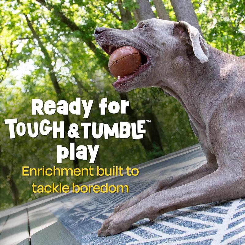 Brightkins Football Treat Dispensers – Tough Football & Basketball Toys for Dog Enrichment, Slow Feeder Training Accessories, Puppy Essentials, and Birthday Gifts