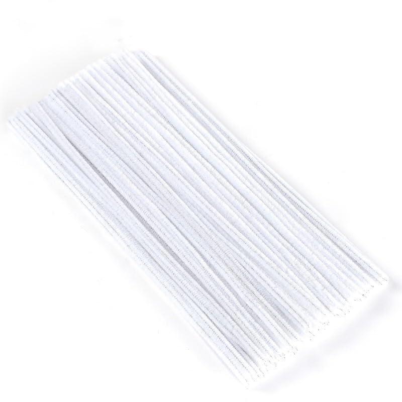 300 pieces of pipe cleaners in 3 assorted colors(pink,white,green), approx. 6mm in diameter, 12 inches in length, to bring life to your creations to satisfy your need Superior Quality: Made of wire and fiber, can be bent, tw