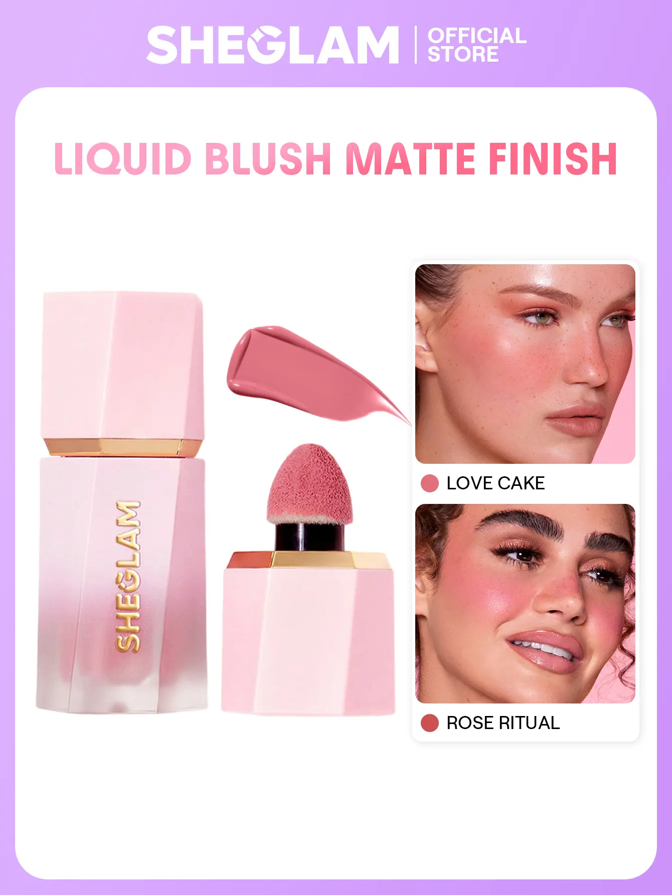 SHEGLAM Color Bloom Liquid Blush Lightweight Dewy Finish Liquid Blusher Natural Flush Buildable Pigment Long Lasting Hydrating Smooth Blendable Flawless Beauty Cosmetics