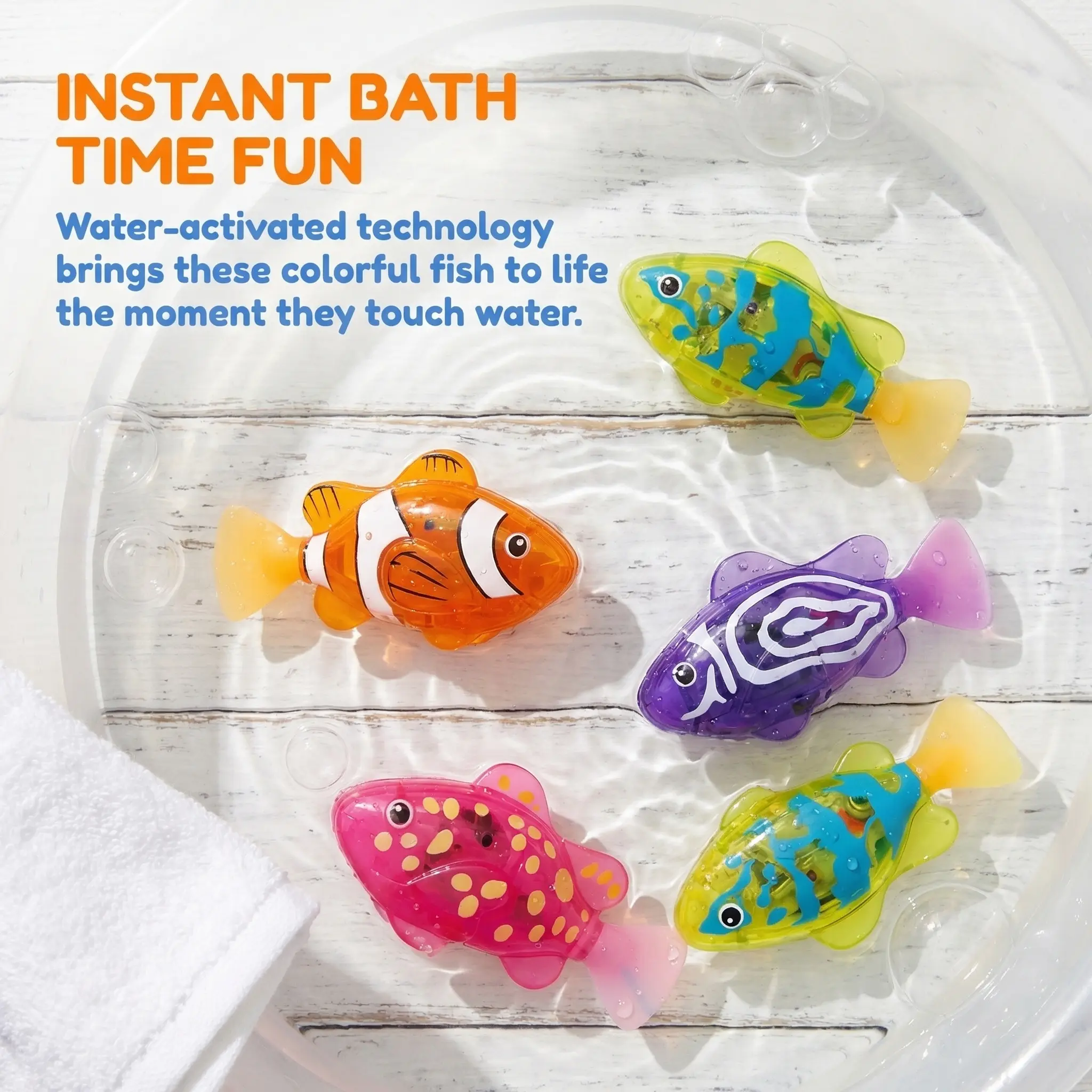 Electronic Pet Fish Bath Toy, 4pcs/set Induction Activated LED Light Up ...
