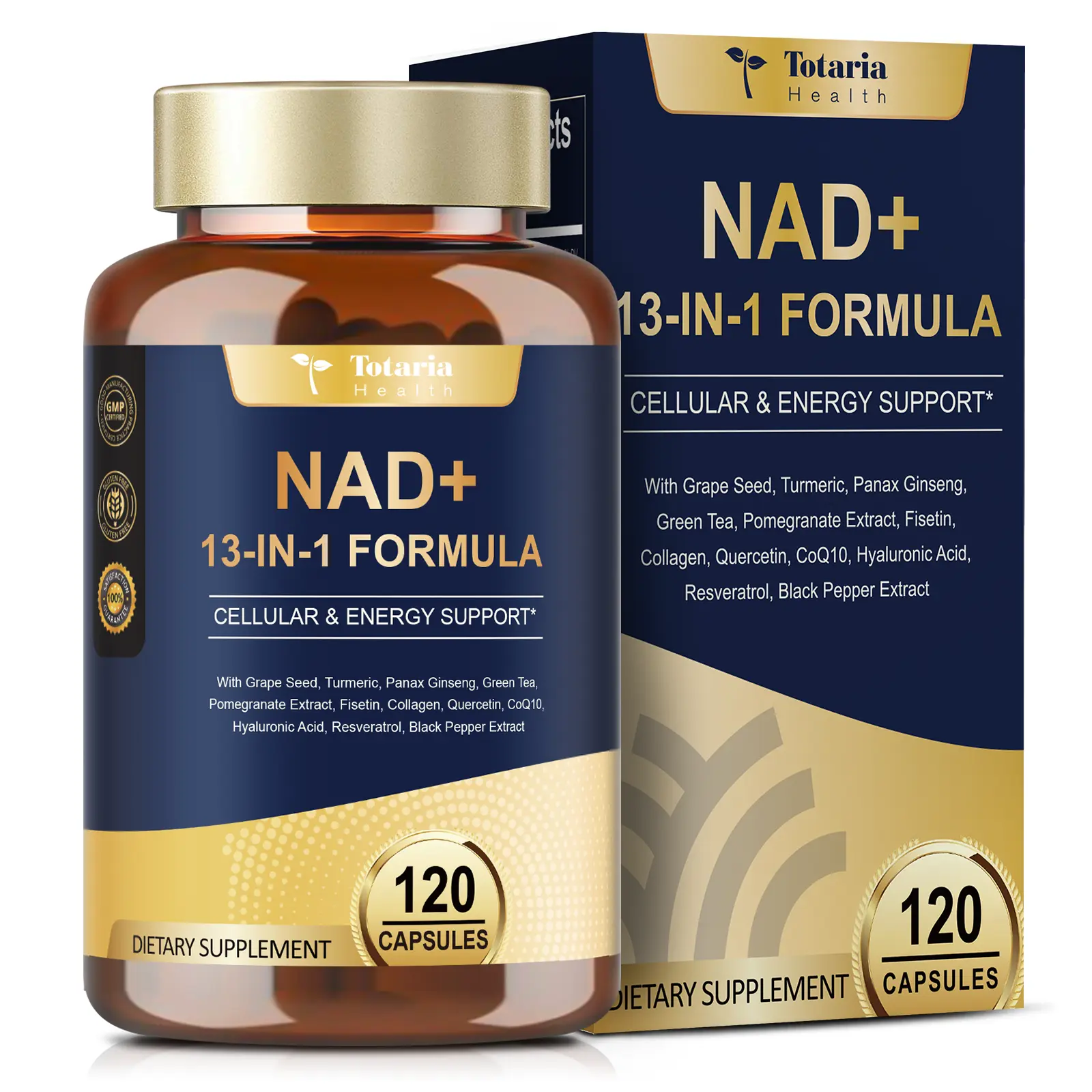 Totaria NAD Supplement with Niacinamide Riboside Resveratrol, Quercetin, Betaine Boost NAD+ Levels NAD Plus Anti-Aging, Energy, Immune, Focus 120 Capsules. #weeklydeals #TikTokShopBackToSchool