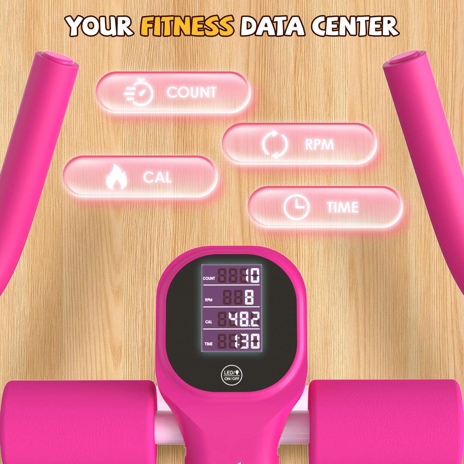 【Spring Glow Up】YAGUD Foldable Ab Workout Machine - 440lbs Heavy Duty Core Trainer with LCD Display, Adjustable Home Gym Equipment for Full Body Fitness