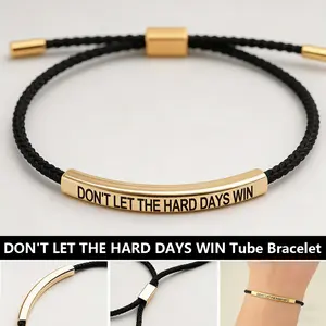 "Don't Let The Hard Days Win" Motivational Bracelet – Adjustable Inspirational Bracelet for Best Friends, Strength & Encouragement Jewelry Gift for Women & Men