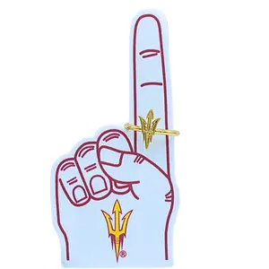 R209 - ASU Arizona State University Logo Gold Stack Ring
