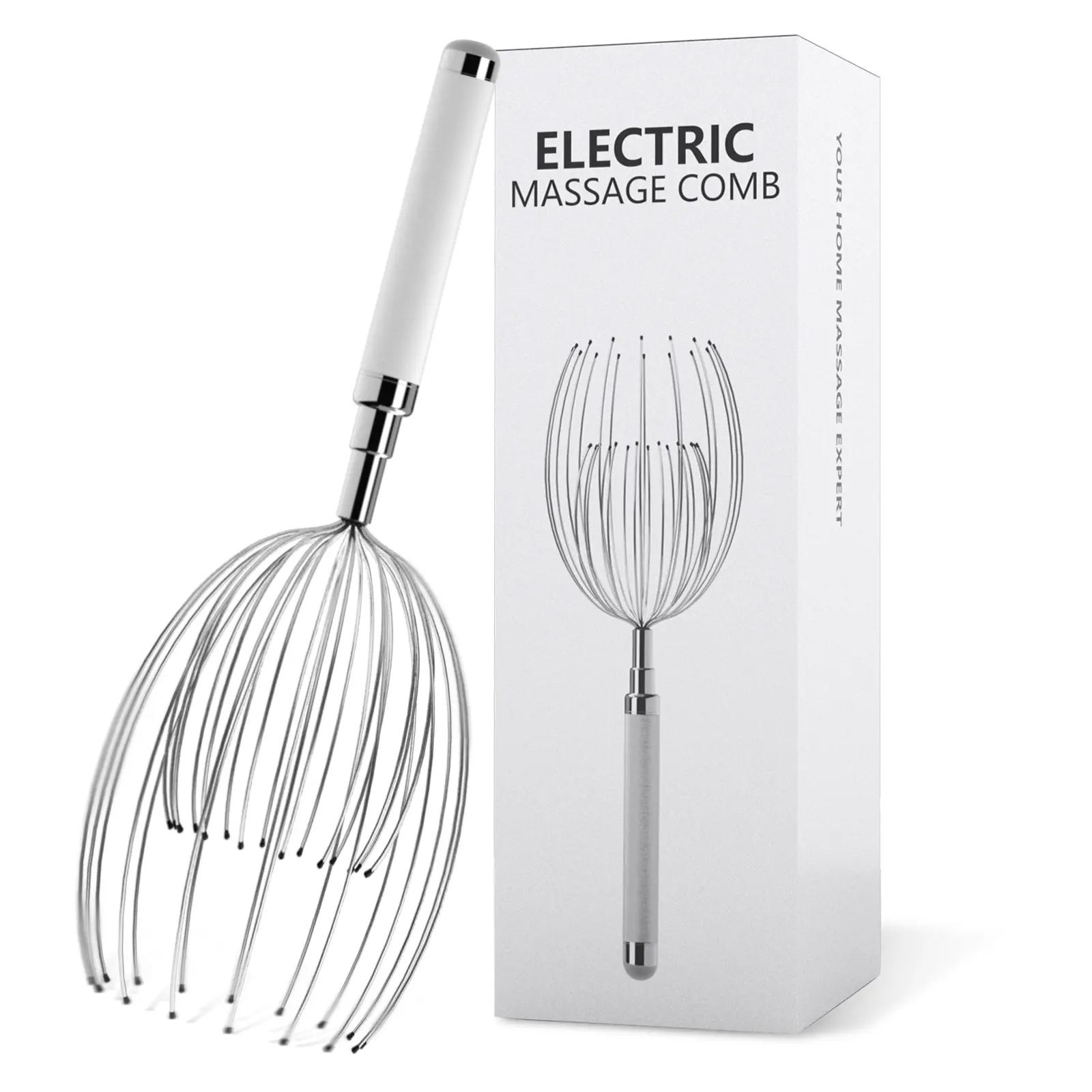 Yeamon 20-Finger Design Electric Head Massager, Handheld Compact Claw Scalp Stimulator for Adults - Deep Relaxation, Effective Scalp Care, Deep Rub Comb Function