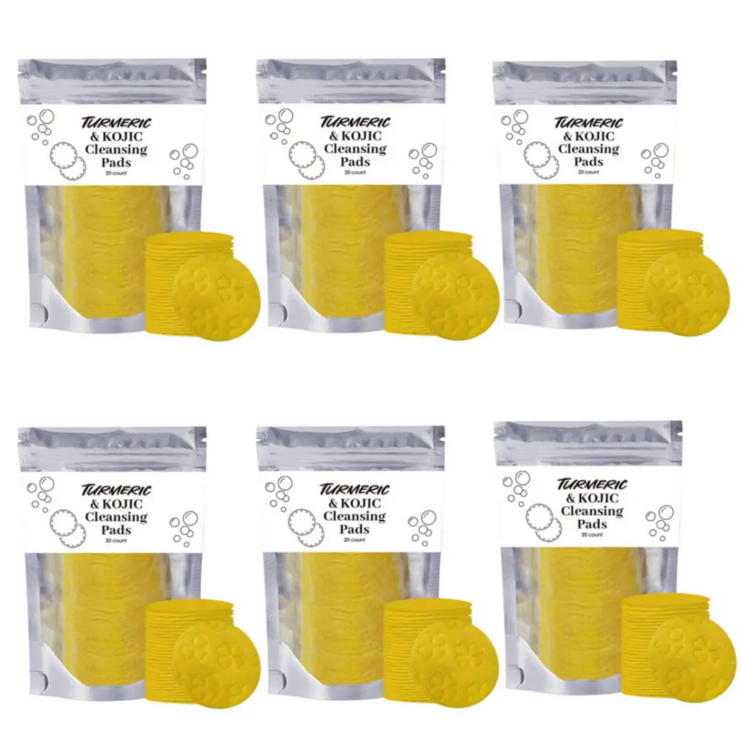 Turmeric Lemon Kojic Cleansing Pads Set Moisturizing Daily Skin Cleansing Pads, Exfoliating Pads,Moisturize Skin, Facial Pore Deep Cleanser, Skincare Products, Korean Skincare,Hydrating,summerwins DealsForYouDays