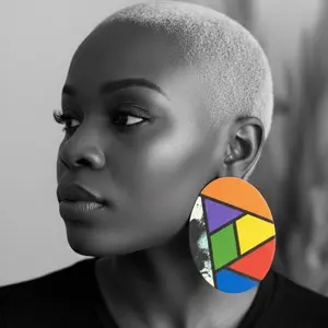 11/TOYINI: Afrocentric acrylic lightweight stud statement earrings made with hypoallergenic materials, designed to express culture, pride, and heritage in a bold, modern way.