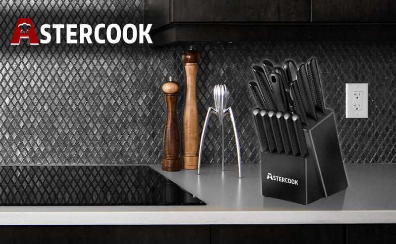 【valorant beta knife】Astercook 15-Piece Chef Knife Set, German Stainless Steel Handle, Rustproof, Black Block Storage, Includes Various Knives, Length 8 Inches Kitchenware