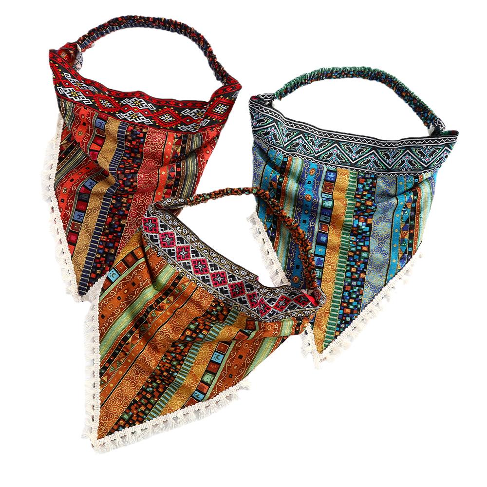 3 Pack Hair Scarf Headband for Women Elastic Bandana Head Scarf Large Ethnic Style Triangle Kerchief with Clips Non Slip Scarves