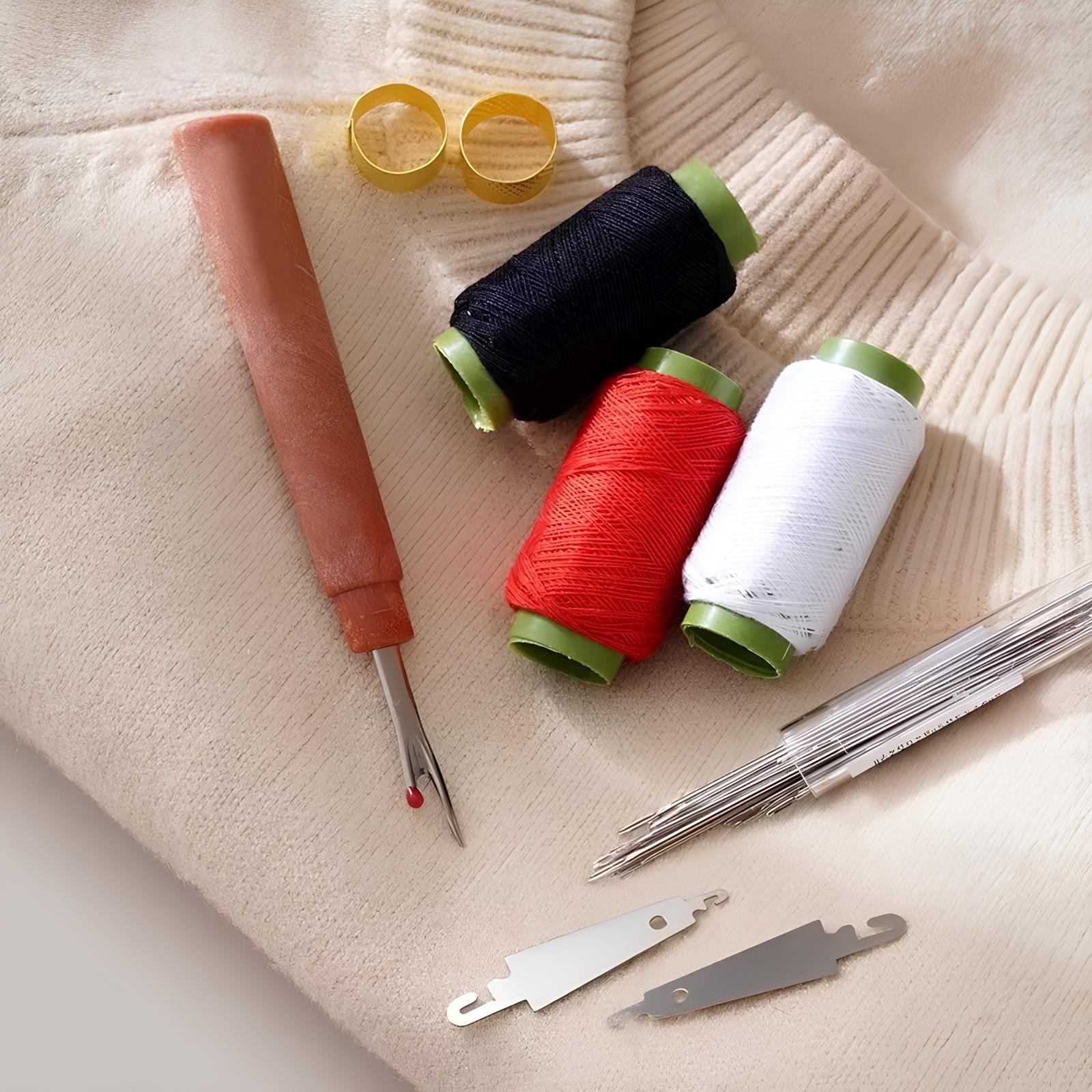 36PCS Large Hole Steel Needles Set, Sturdy & Durable Hand Sewing Tool Kit, Perfect for DIY Sewing, Repairs & Crafting Projects