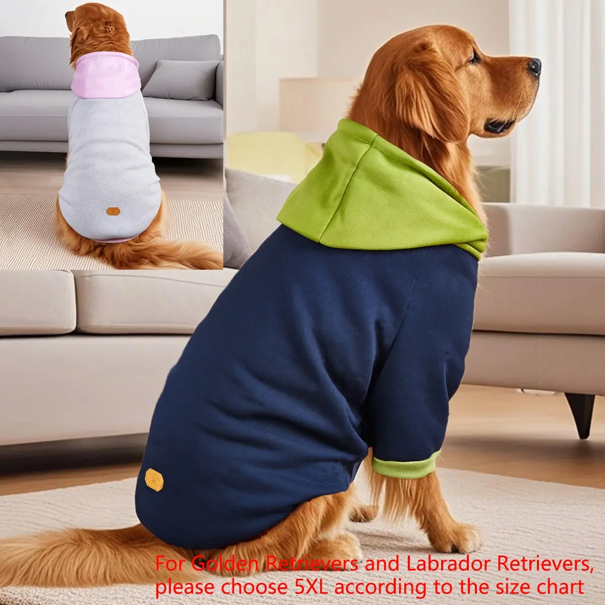 1PC Basic Pet Hoodie Coat Soft and Cozy Knitwear for Middle Large Dogs, Thickened Warm Puppy Sweater Winter Apparel for labrador Rottweiler beagle Husky Clothes