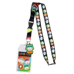 South Park ID Badge Holder Lanyard w/ 2" Kyle Rubber Pendant And Collectible Stickers