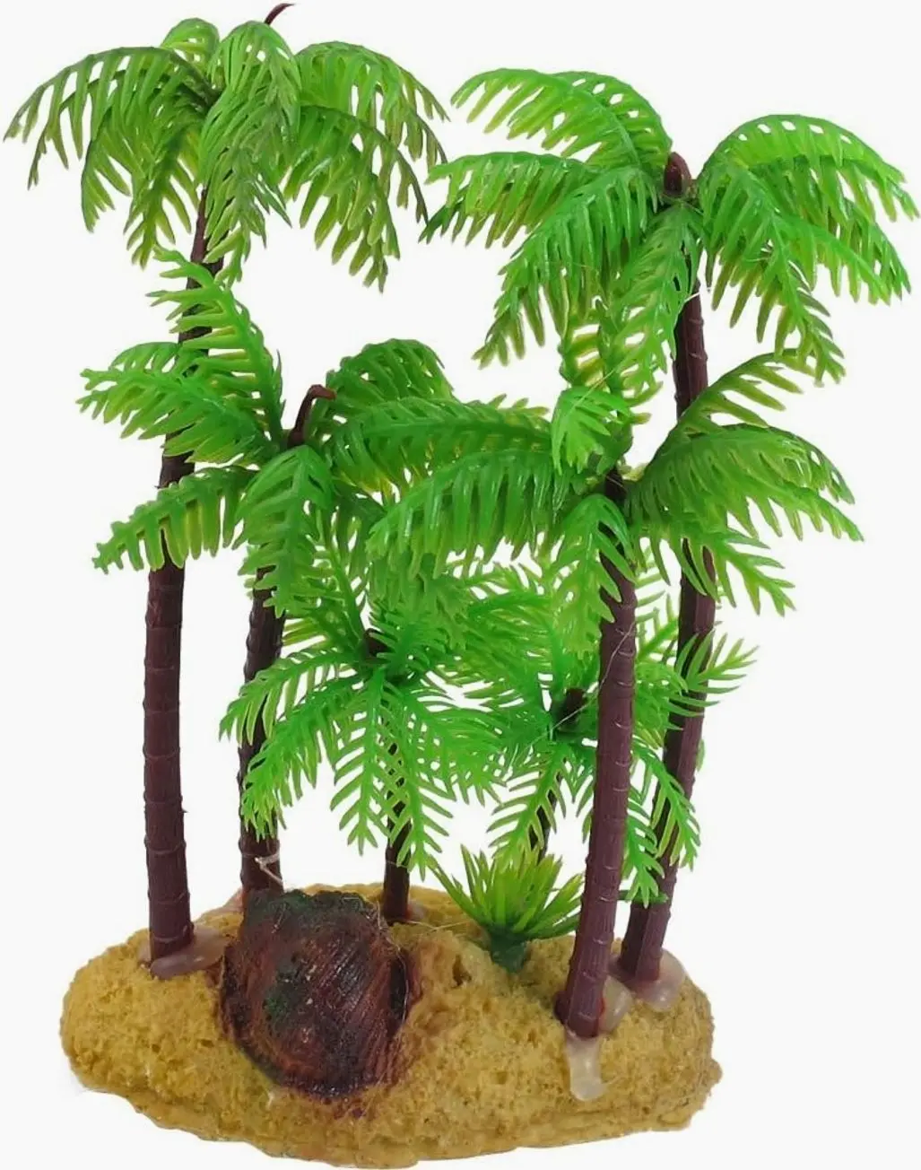Plastic Palm Tree Plant Underwater Aquarium Ornament, 5.4-Inch