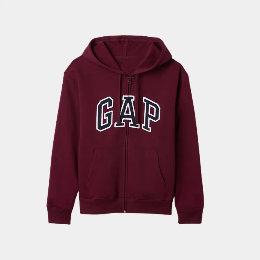 GAP Women's Relaxed Logo Zip Hoodie - Soft Fleece, Casual Everyday Wear, Comfortable Women's Top