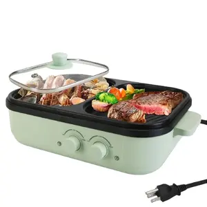 Non-Stick Indoor BBQ Cooker with Overheat Protection, Portable Tabletop Cooker for Dorm, Apartment, Couples