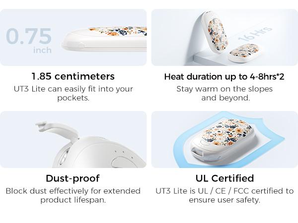 OCOOPA UT3 Lite Rechargeable Hand Warmers 2 Pack – Magnetic Design 3 Adjustable Heat Settings Fast Heating & Portable Pocket Heater