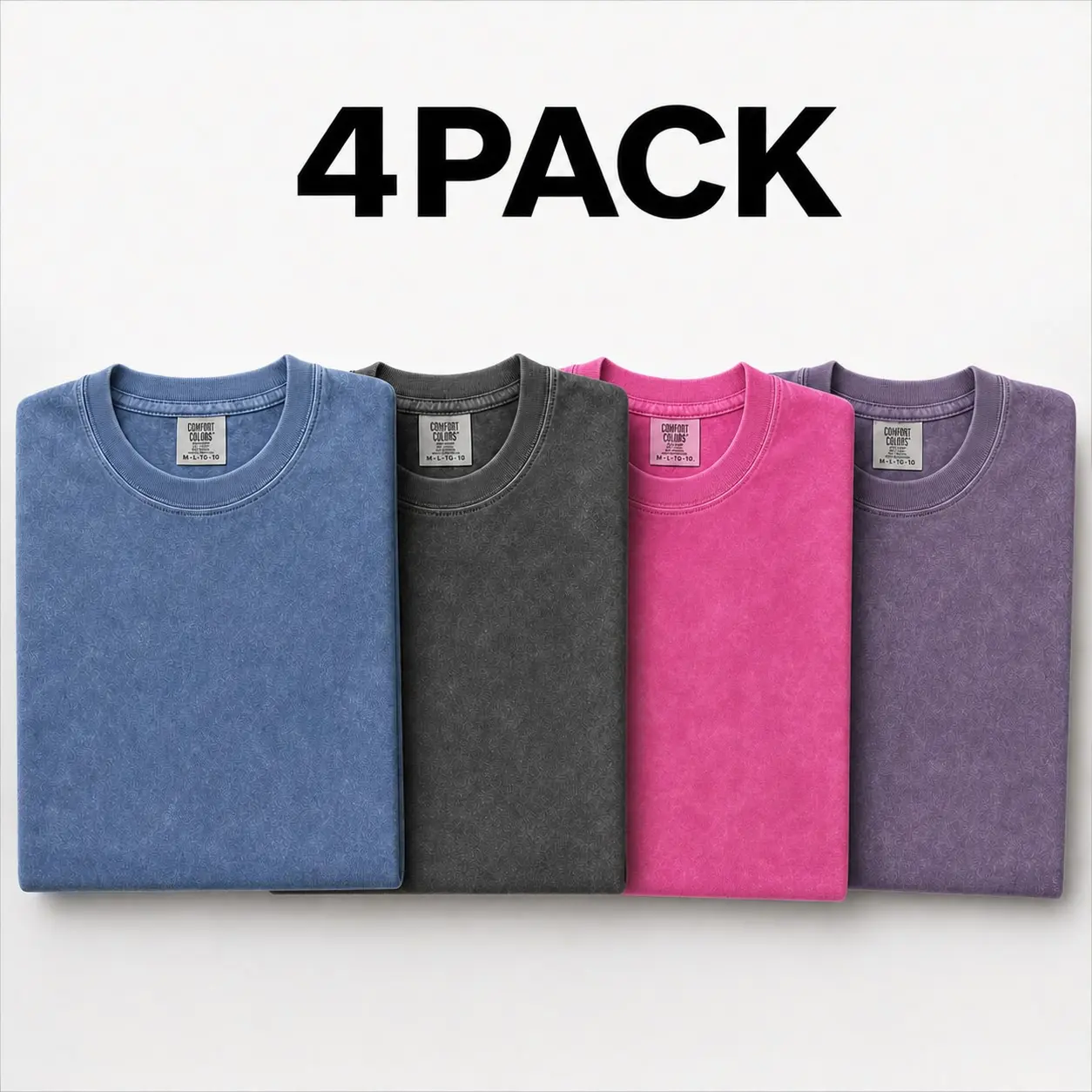 Women's Graphic Print T-Shirts 4-Pack - Soft Washed Cotton Short-Sleeve Crew Neck Preppy Tees, Relaxed Fit for Casual Streetwear, Essential for Joggers, Refer to Size Chart