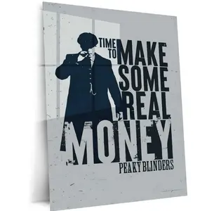 Vintage Gangster Quote Poster – Time to Make Some Real Money | Motivational Wall Art