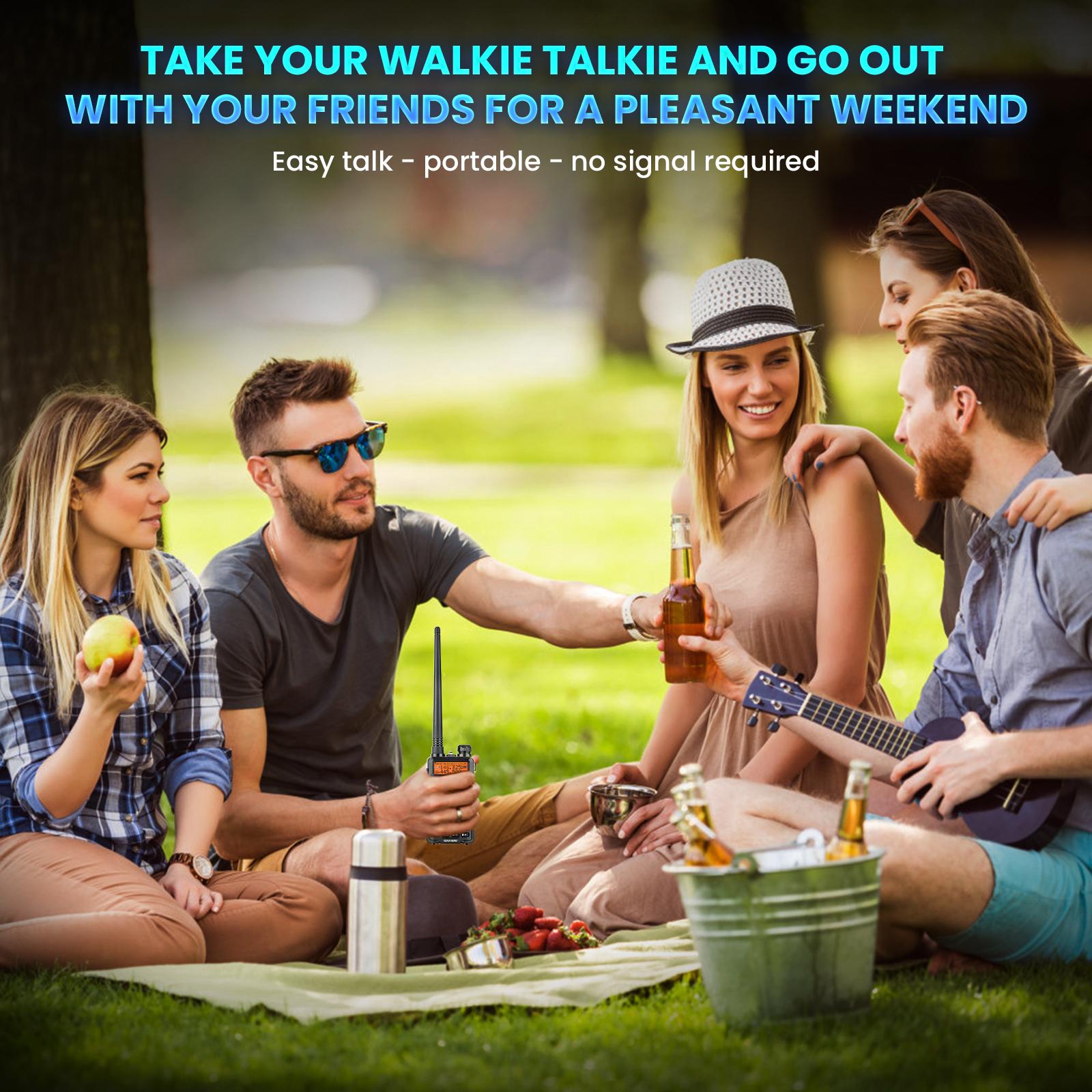 Baofeng Radio UV-5R Dual Band Portable Walkie Talkie, Rechargeable Long Range Ham Radio Handheld Two Way Radio with 6xAA Battery Case, Survival Gear for Outdoor, Hiking, Emergency Audio