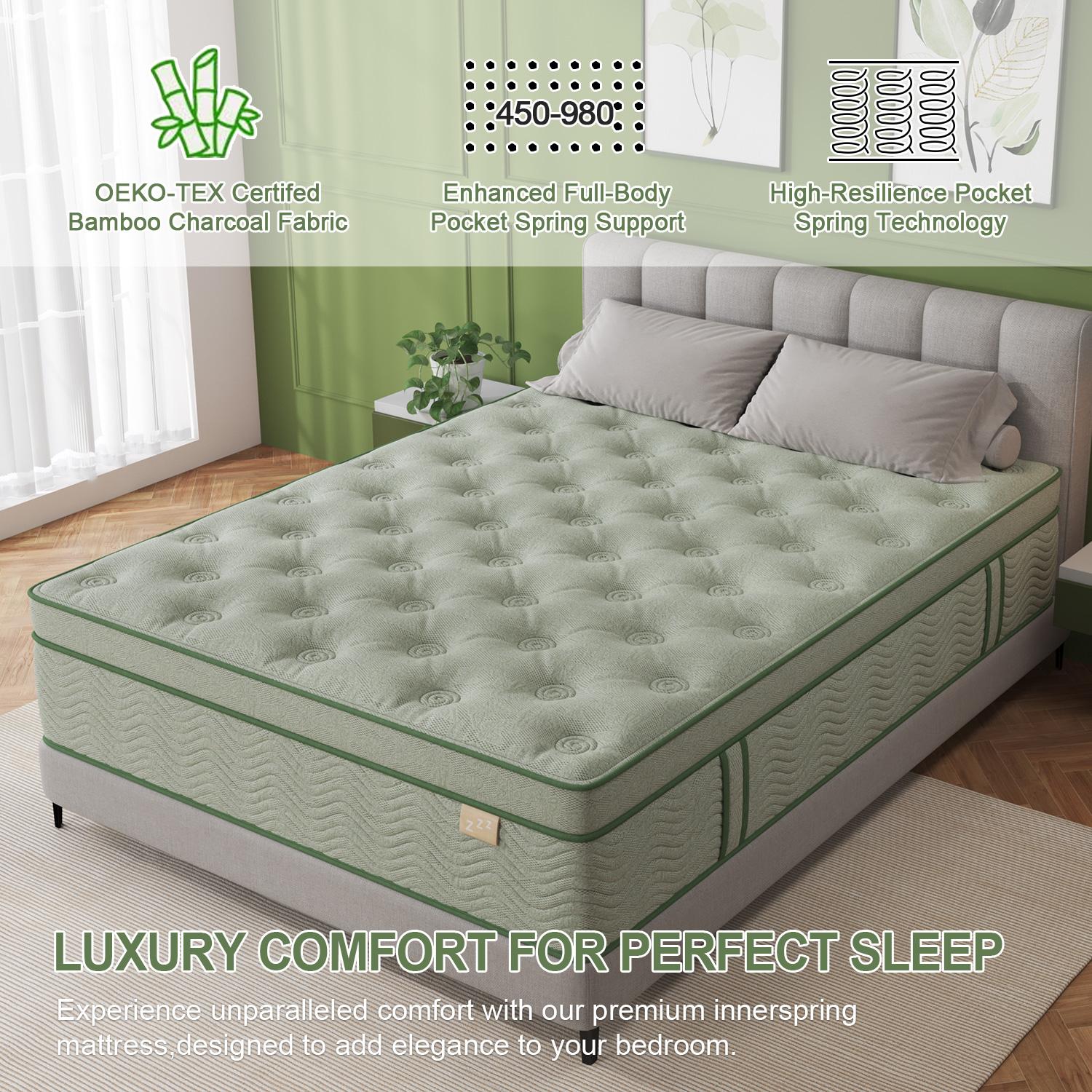 12/14 Inch Gel Memory Foam Mattress Hybrid Pocket Spring Twin Full Queen King Bed Mattress In A Box, Euro Top Medium Firm For Back & Lumbar Support, Individual Pocket Spring Bed For Motion Isolation & Fiberglass Free