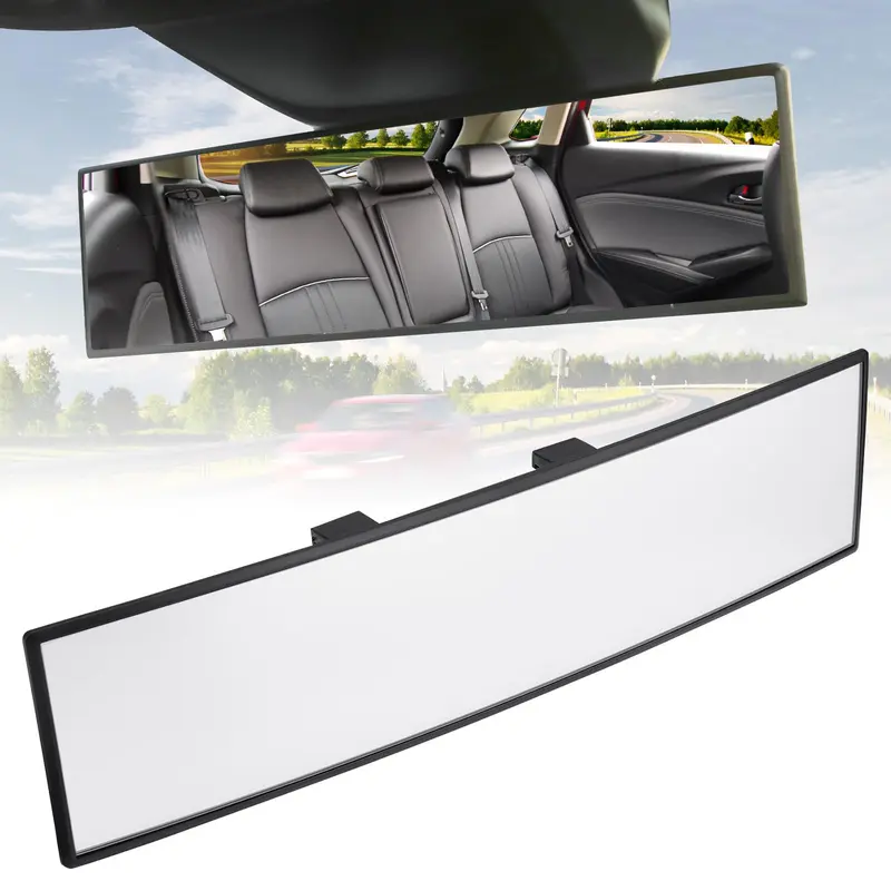 Rear View Mirror, Universal 11.81 Inch Panoramic Convex Interior Clip-on Wide Angle Mirror to Reduce Blind Spot Effectively for Car SUV Trucks -Clear