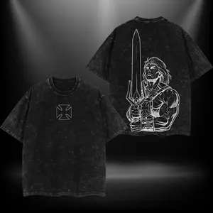 He-Man and the Masters of the Universe Double Printed Oversize Lightweight Acid Washed Tee TV Show Graphic Top Cotton Gift T-Shirt For Comic Lover, Gift T-Shirt For Movie Lover