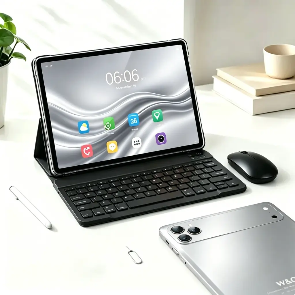 W&O X26 Max 11.1" Screen Android 15 Tablet - 12GB RAM+256GB ROM, Octa-Core Processor,20MP Dual Camera, SIM/Micro SD Support, Keyboard-Mouse-Stylus Case Bundle, Bluetooth Wireless Digital Device for Work/Study, Back to School Gift, Stre back-to-school