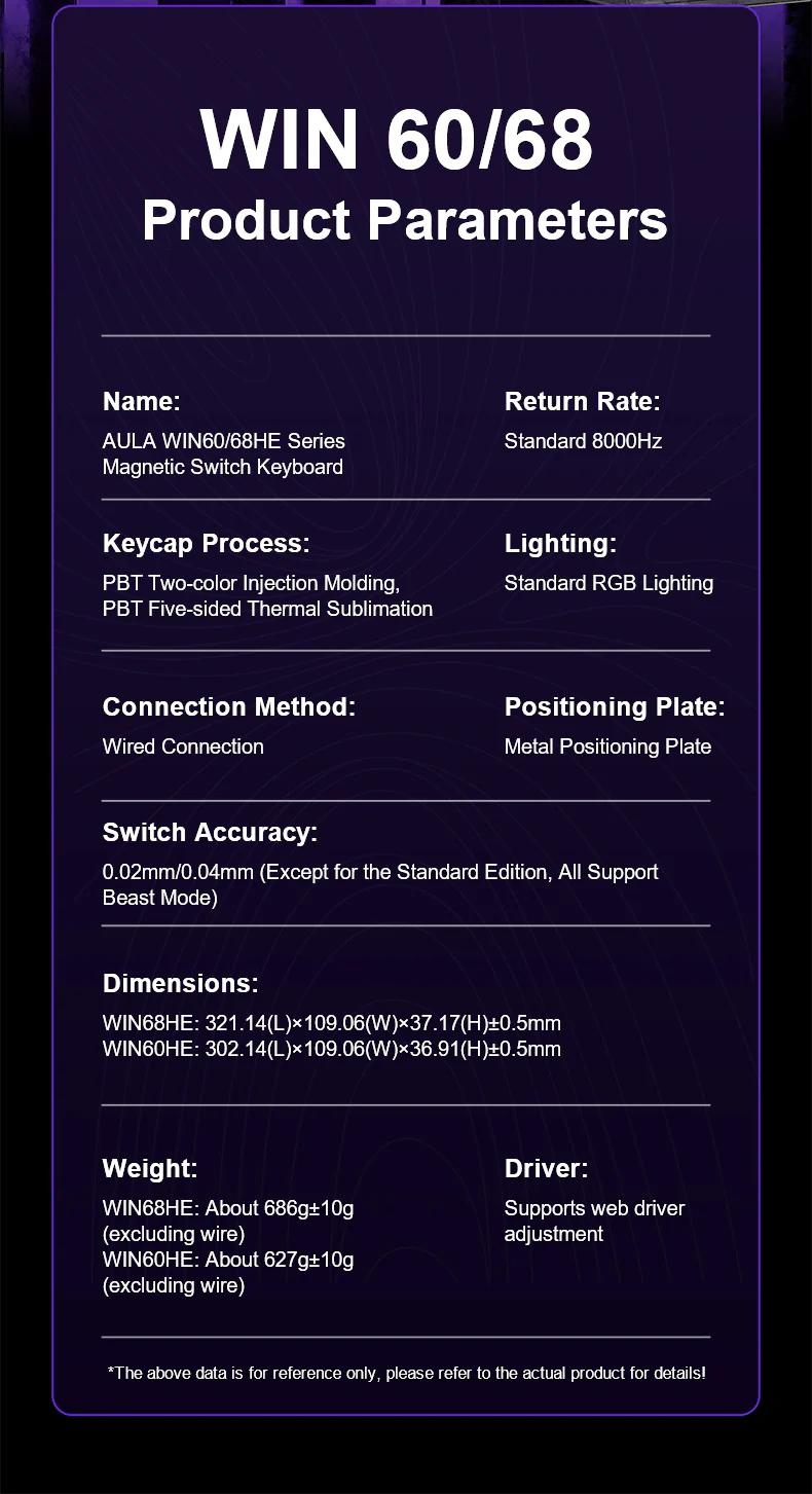 [New]Aula WIN68/WIN60 HE MAX Magnetic Switch Keyboard, RT, Extreme Response, Gaming Keyboard 65% Wired Compact Keyboard, 8000 Hz Polling Rate, Hot-Swap fathersdaygift