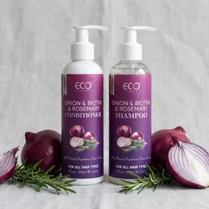 ECO FINEST Onion & Biotin & Rosemary Shampoo & Conditioner Set 7 fl oz/200ml for All Hair Types Nourishing Repairing Formula with Natural Ingredients