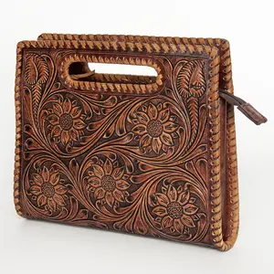 American Darling Clutch Hand Tooled Genuine Leather Women Bag Western Handbag Purse
