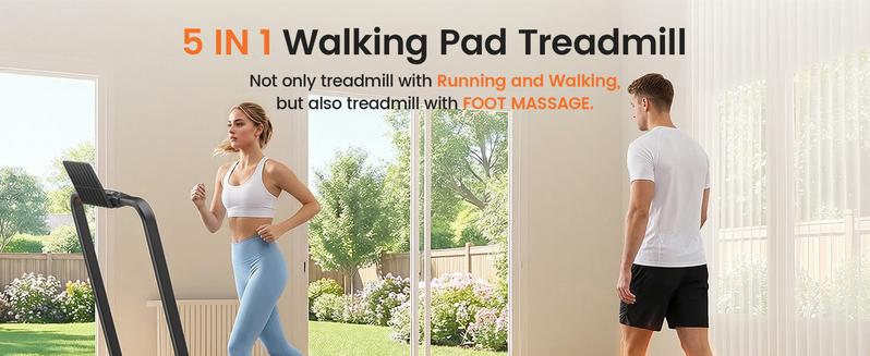 ANCHEER Walking Pad Treadmill with Built-In Foot Massager -  Dual-Sided Foldable Design Perfect for Home, Office & Apartments