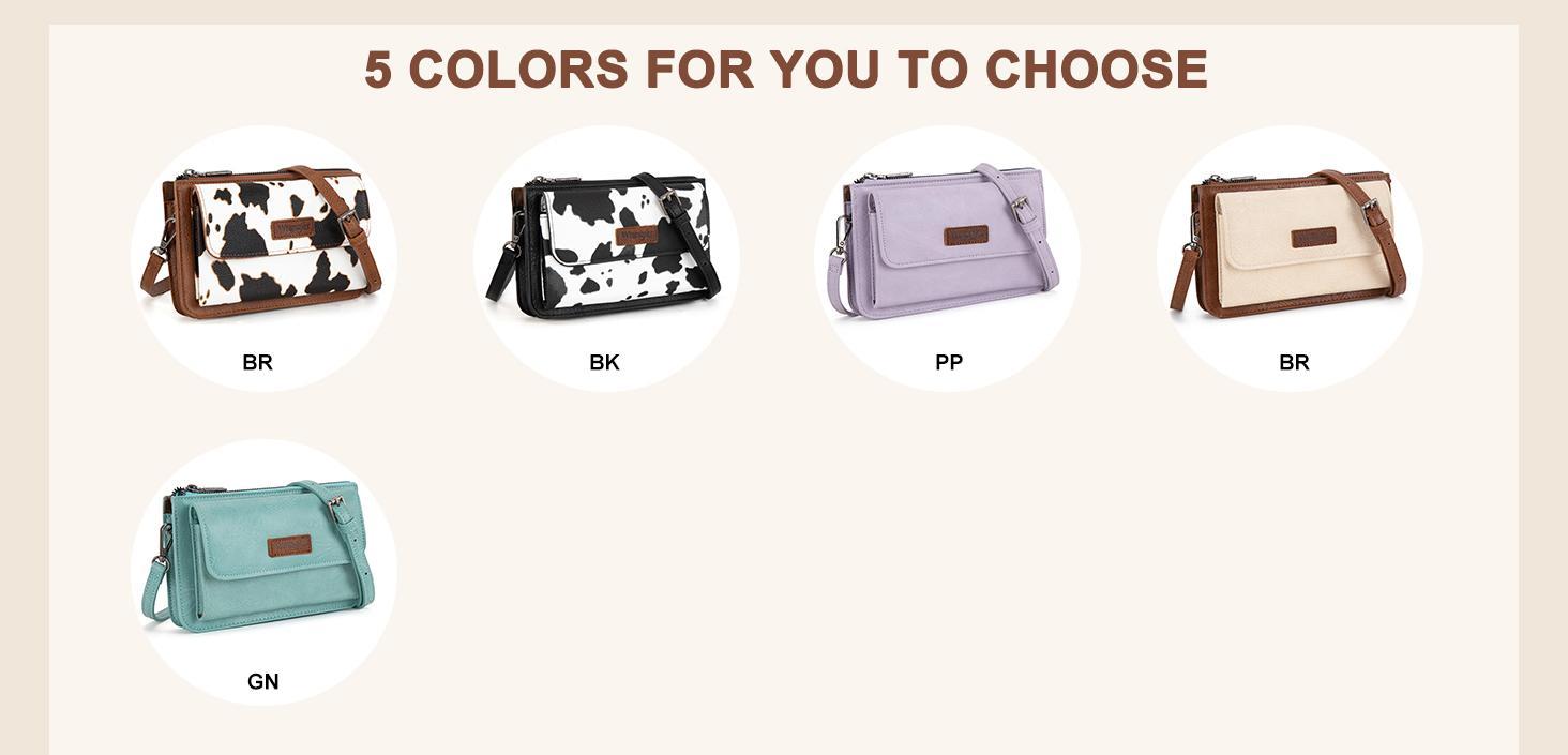 Wrangler Crossbody Wallet Purse with Phone Pocket and Adjustable Strap