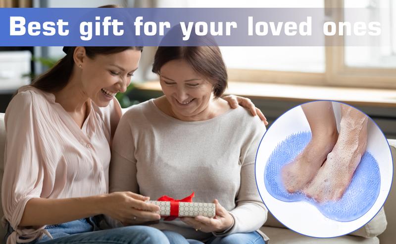 Shower Foot Scrubber Mat Back Washer Back Exfoliating Bath Wash Pad Wall Mounted Slip Suction Cups Foot Scrubber for Use in Shower Cups Foot Cleaner for Men and Women