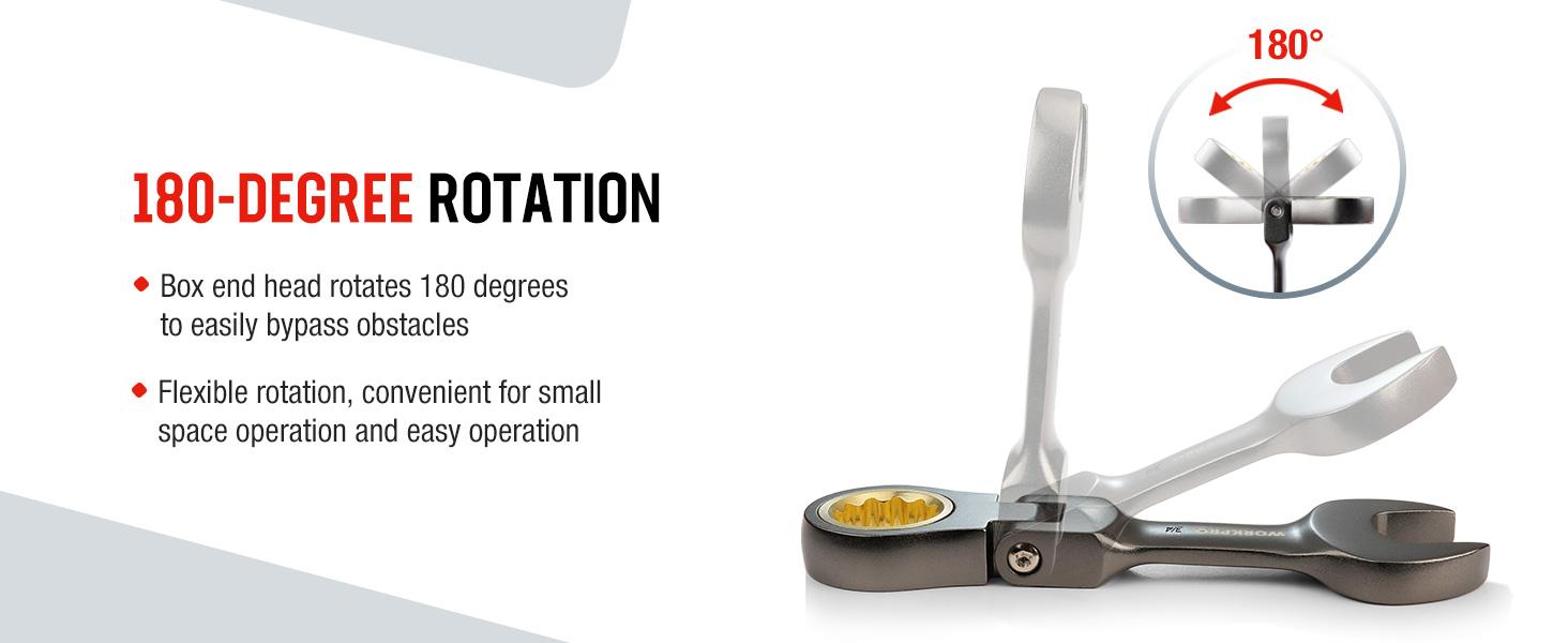 #JumpstartSale WORKPRO 8-Pack Flex Head Stubby Ratcheting Combination Wrench Set, 72-Teeth, CRV, Nickel Plating with Rolling Pouch