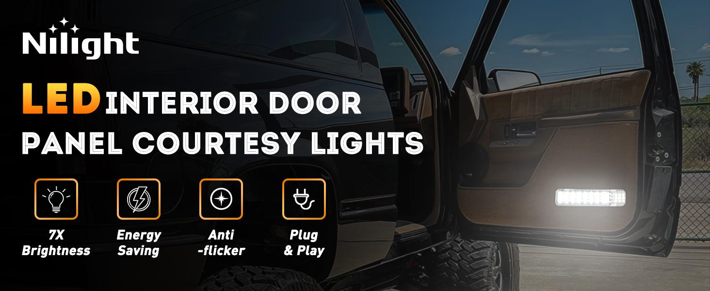 Nilight 2PCS LED Interior Door Panel Light Courtesy Warning Lights White Beam Plug and Play Compatible with Chevy GMC C/K Silverado Sierra 1500 2500 3500 HD Suburban Cadillac Escalade Hummer H2 Nilight 2PCS LED Interior Door Panel Light Courtesy Warning Lights White Beam Plug and Play Compatible with Chevy GMC C/K Silverado Sierra 1500 2500 3500 HD Suburban Cadillac Escalade Hummer H2