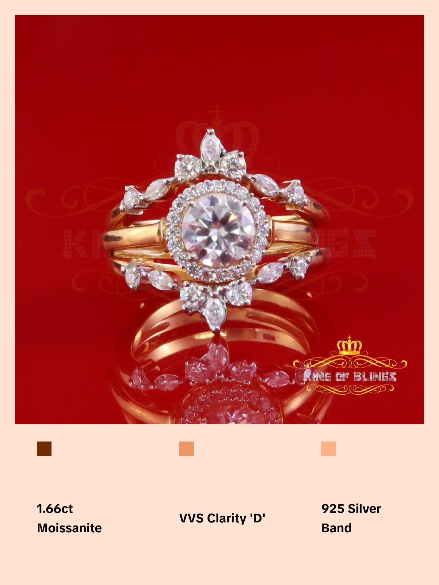 King of Bling's 1.66ct Yellow Guard Wrap Insert 925 SilverMoissanite Solitaire Enhancer Ring SZ7 King of Bling's 1.66ct Yellow Guard Wrap Insert 925 SilverMoissanite Solitaire Enhancer Ring SZ7