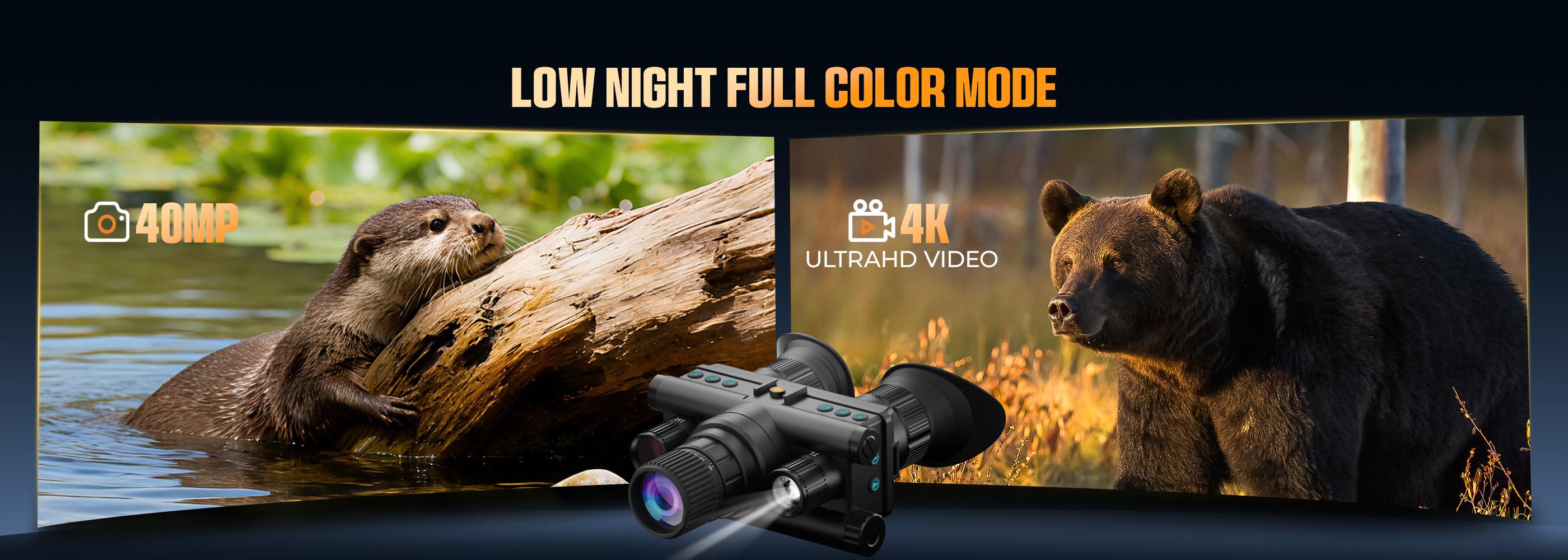 CIGMAN 4K Head-mounted Night Vision Goggles & Binoculars, Infrared NVG with Manual Focus, 8x Zoom Includes, 64GB Memory Card, f/1.0 Aperture Flashlight, Ideal for Hunting,Camping,Telescope Hiking Essentials, Best Gift For Men SpringStateme