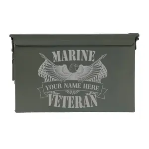Laser Engraved - MARINE - Veteran [YOUR NAME] Grade 1 Ammo Cans - 30 Cal, 50 Cal or Fat 50