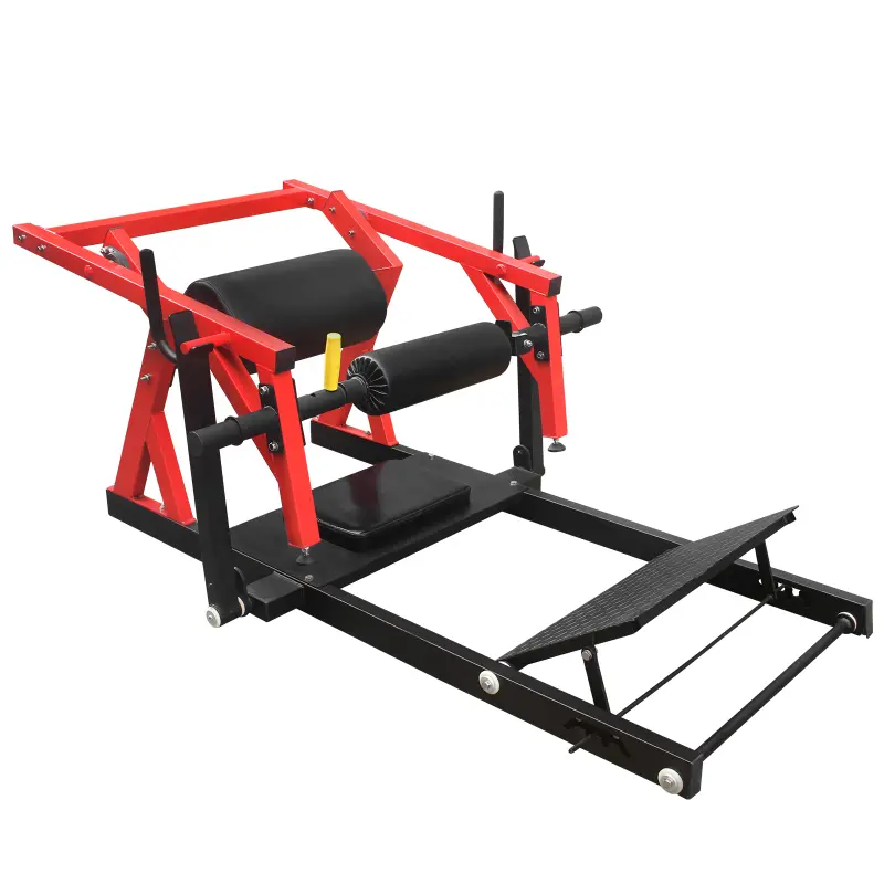 Hip Thrust Machine, Red, Heavy Duty, Locking Design, Adjustable Home Gym Weight Bench Set Foot Pedals, Double-Sided Weight Rack, Safety Handles, High Strength Steel, Home Gym Equipment