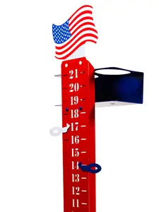 AMERICAN FLAG Steel Metal Lawn Scoreboard Yard Score Keeper w/ Cup Holder
