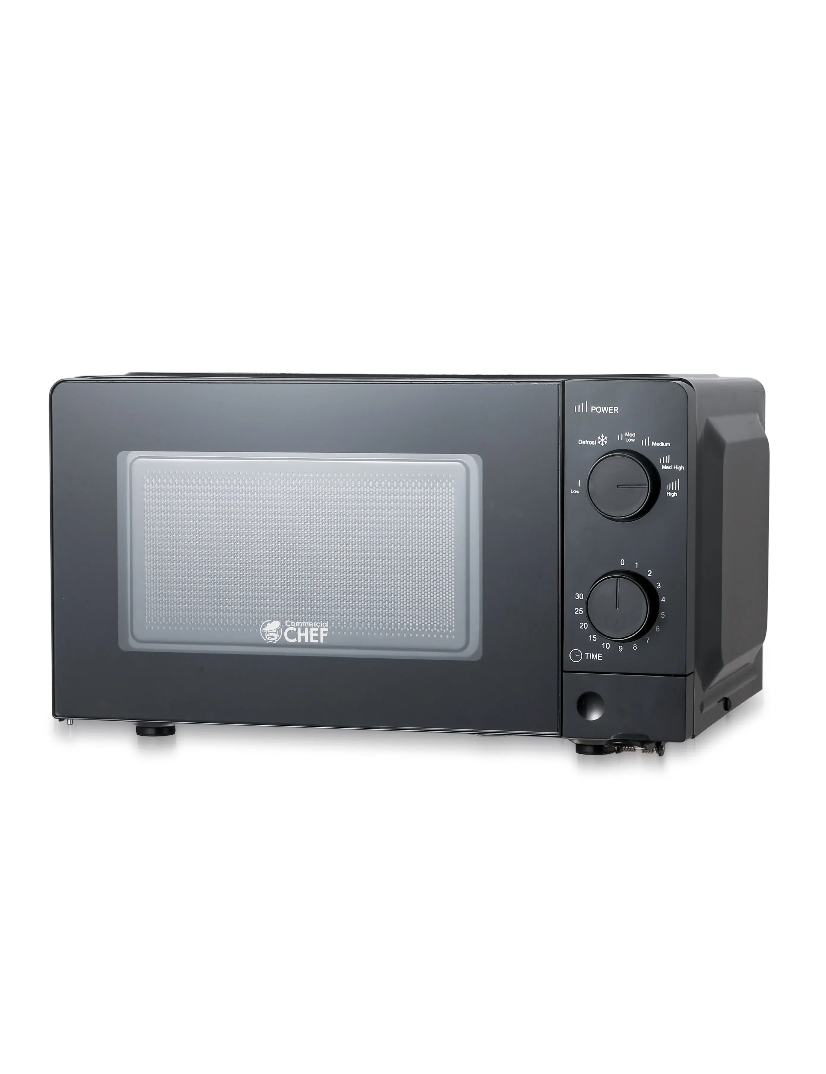 Commercial Chef Compact Countertop Microwave Oven (Kitchen Appliances) - 0.6 Cu. Ft., 700W (600 to 799 W), Mechanical Dial Controls, Pull Handle Door, 6 Power Levels, Heats Evenly, Bisphenol A (BPA)-Free, CHM660B, Black, Lightweight