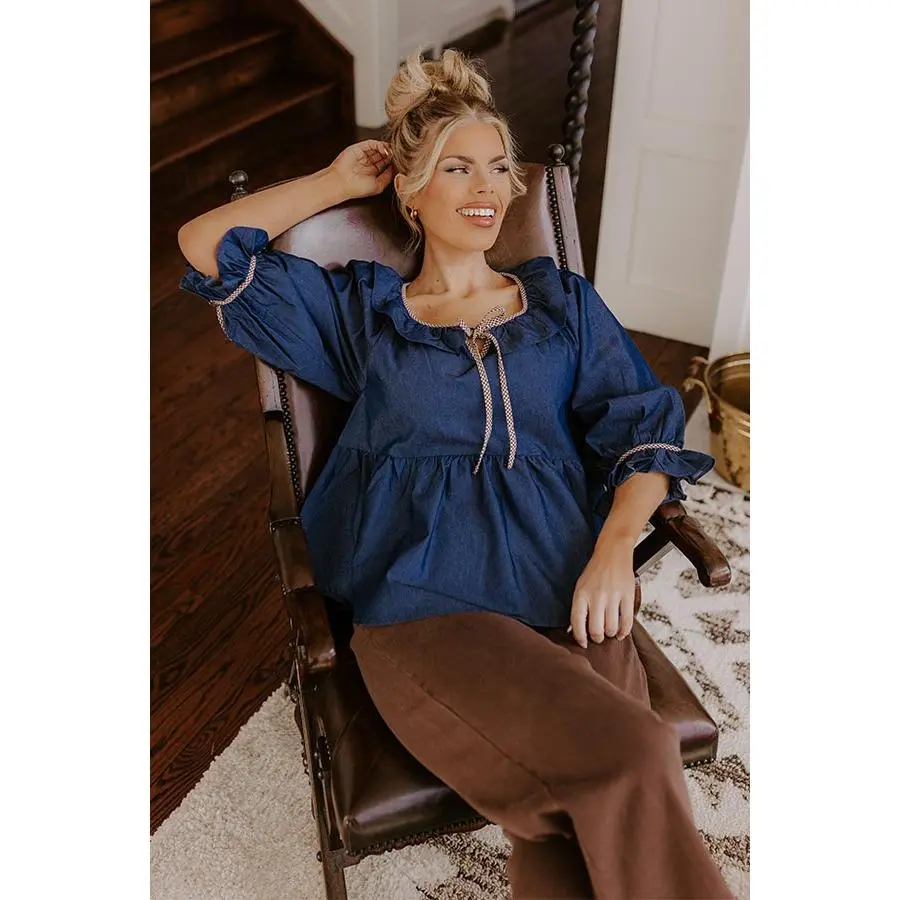 Heartfelt Happiness Chambray Top