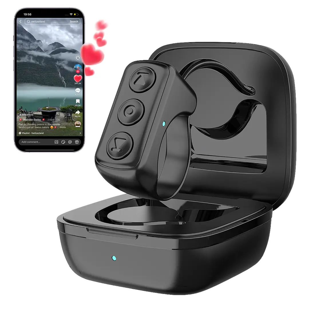 [NEW COLOR] Pink Bluetooth Scrolling Ring Remote Control - Phone Accessories, Bluetooth Music & Remote Control Selfie Accessories, Creator Gear for Smartphones & Cameras, Page Turner for iOS & Android Devices, Bluetooth Music And Remote Control Selfie Acc